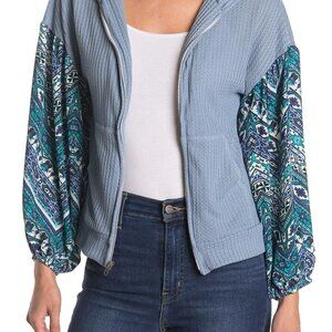 Baea classy sweatshirt hoody with big ballon crepe sleeve , thermal hoodie